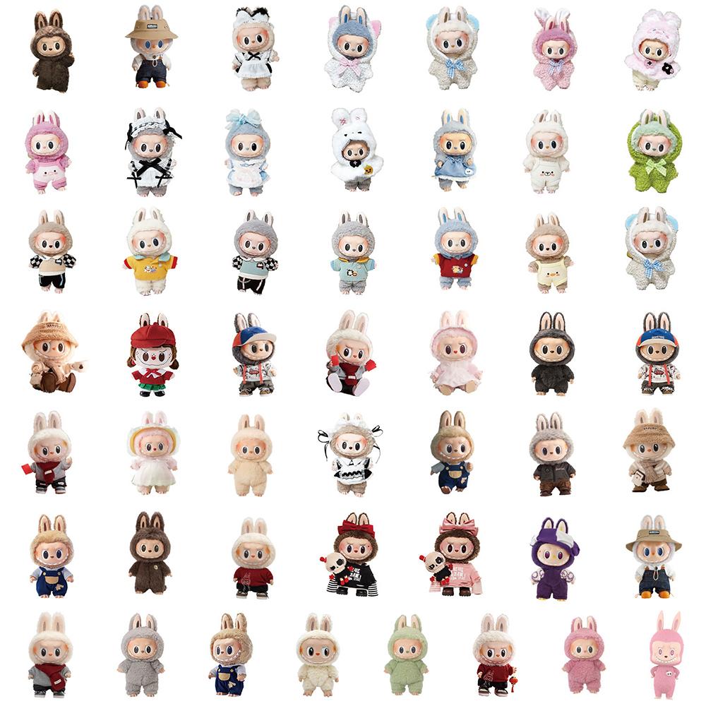 10/50 шт. Милые мультяшные наклейки с куклой Лабубу, водонепроницаемые, DIY, набор наклеек с цветами и растениями для стакана для воды, ноутбука, скрапбука, блокнота, дневника