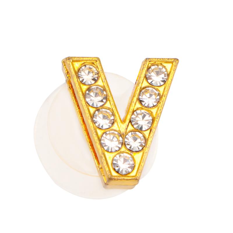 Новые золотые буквы алфавита, шармы для обуви, металлическая кнопка, стразы, корона, украшения для обуви, аксессуары для садовой обуви для женщин, мужчин, 1 шт.