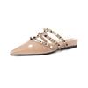 Weiwei Girl 875-3 Pointed Toe Rivet Thick Sole Mules - Women's Elegant Summer Closed Toe Sandals