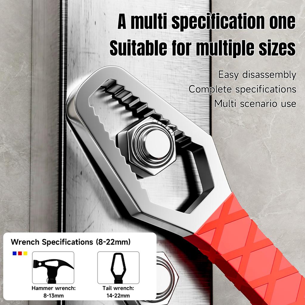 Xiaomi Multi-Functional Sheep Horn Connected Hammer Universal Wrench Pry Bar Nail Lifting Woodworking Hammer Folding Sheep Horn Hammer