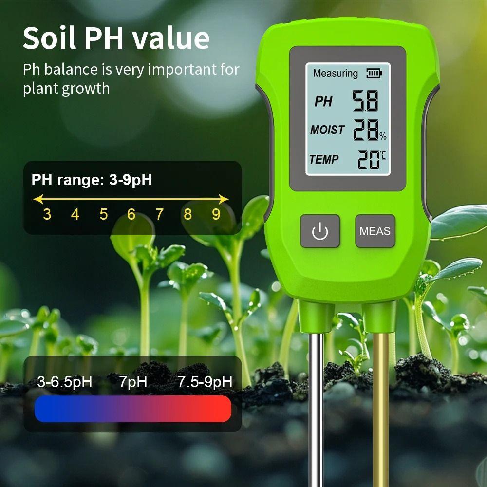 Digital Display PH/Moisture/Temperature Meter High Accuracy Soil Thermometer Potted Planting