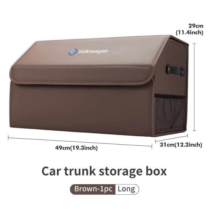 For Volkswagen VW Car Trunk Foldable Organizer Auto Leather Waterproof Storage Box Passat Golf 4 5 6 Tiguan Polo Scirocco Jetta