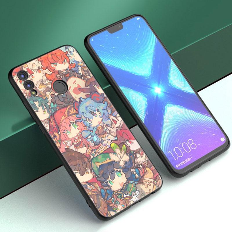 Чехол Genshin Impact с аниме для Huawei Honor 10X Lite 7A 7S 8A 8S 8C 8X 9A 9C 10i 20i 30i 20S 20E 9X Pro 10 8 Lite, черный чехол