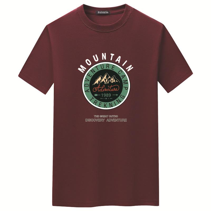 Мужская модная летняя футболка свободного кроя с принтом «Горы»