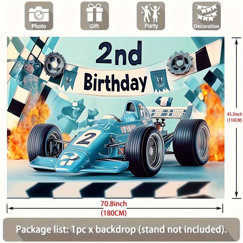 Party Backdrop 2Nd Birthday High Speed Racing Racing High Speed Photo Booth Background Birthday Party Decor
