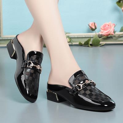 Женские элегантные черные туфли из мягкой искусственной кожи на квадратном каблуке для весны и лета, роскошные брендовые полые стразы, однотонные