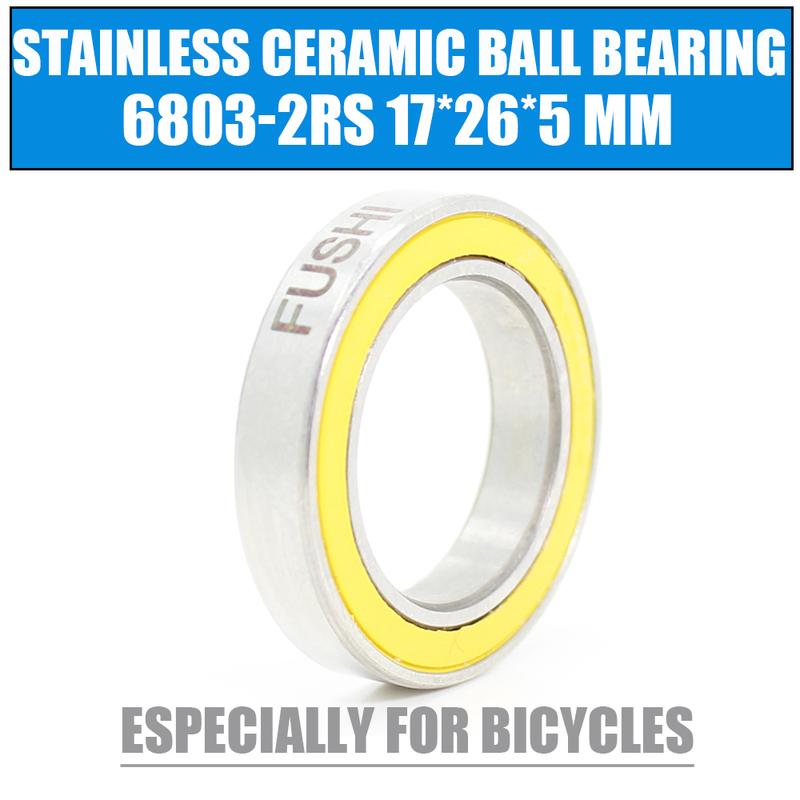 6803-2RS Stainless Bearing 17*26*5 mm 1PC ABEC-3 6803 RS Bicycle Hub Front Rear Hubs Wheel 17 26 5 Ceramic Balls Bearings