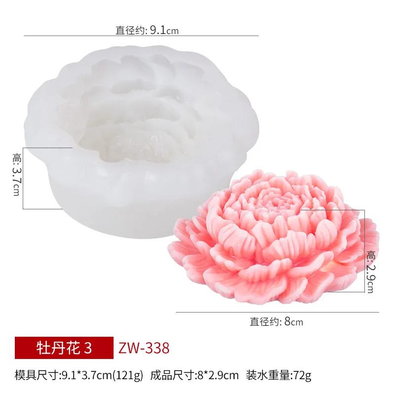 Peony Mousse Cake Silicone Mold Creative DIY Furong Flower Jelly Pastry Silicone Mold Aromatherapy Candle Decoration Mould