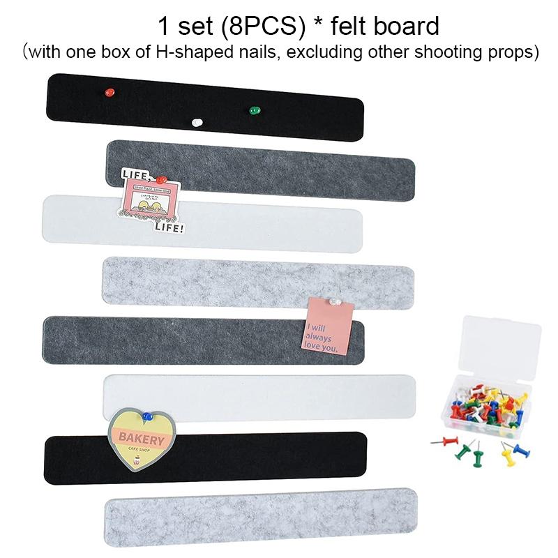 8 шт. офисная доска для заметок с Н-образными гвоздями, расширенный держатель фотографий, креативное войлочное сообщение, за исключением другого реквизита для съемки 33x5 см