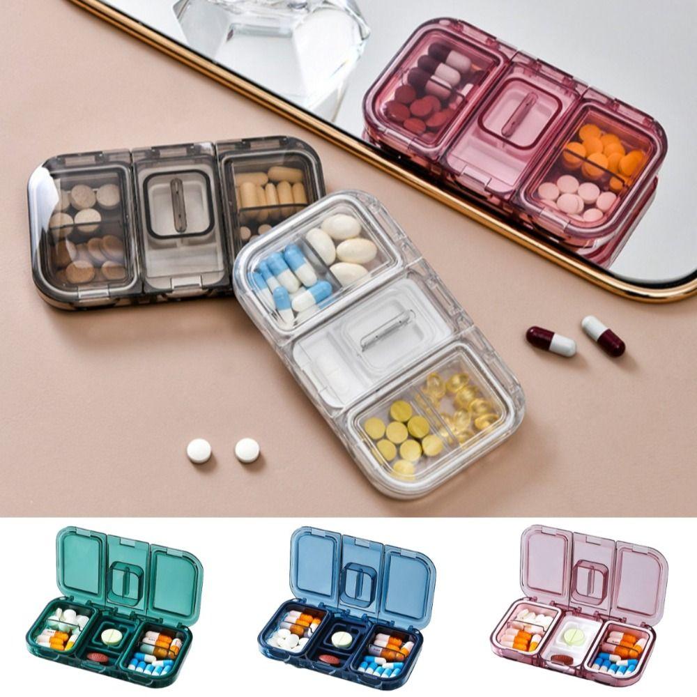 Rectangular Pill Splitter Box Frosted Weekly Pill Case  Multi Grid Split Package