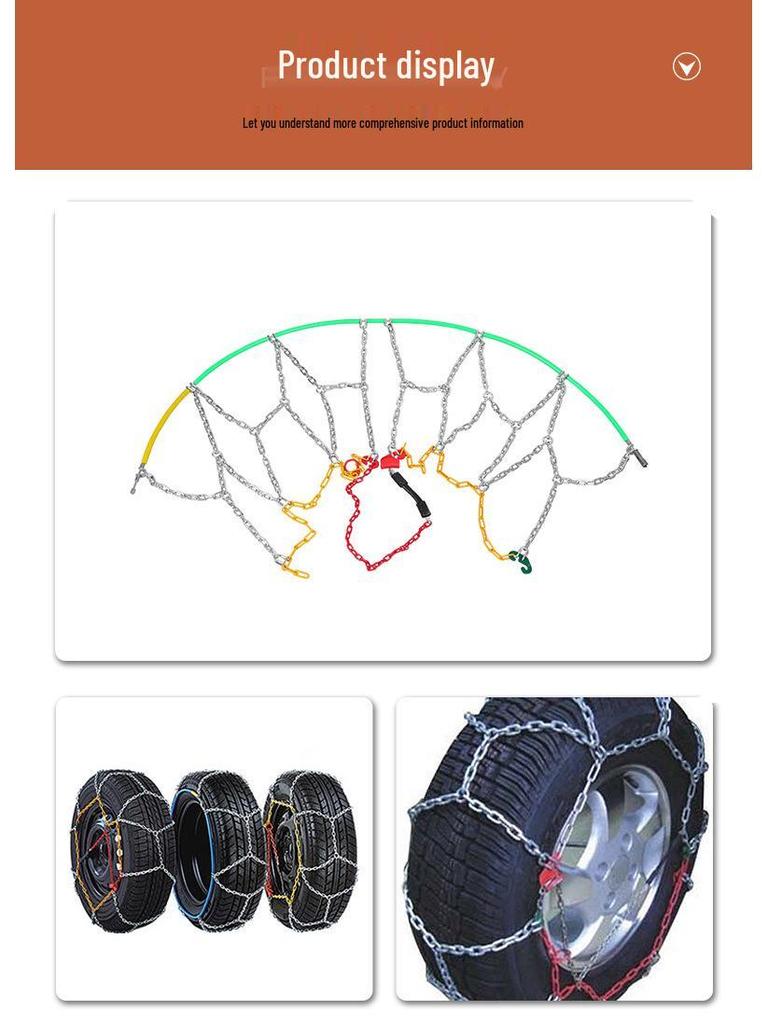 Stainless Steel Anti-Skid Winter Snow Chains for Car, Truck, and Van Tires
