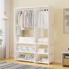Garment Rack Floor Dustproof Hanging Clothes Hanger Shoe and Hat Integrated Clothes Drying Rack Storage Shelf Home Organizer