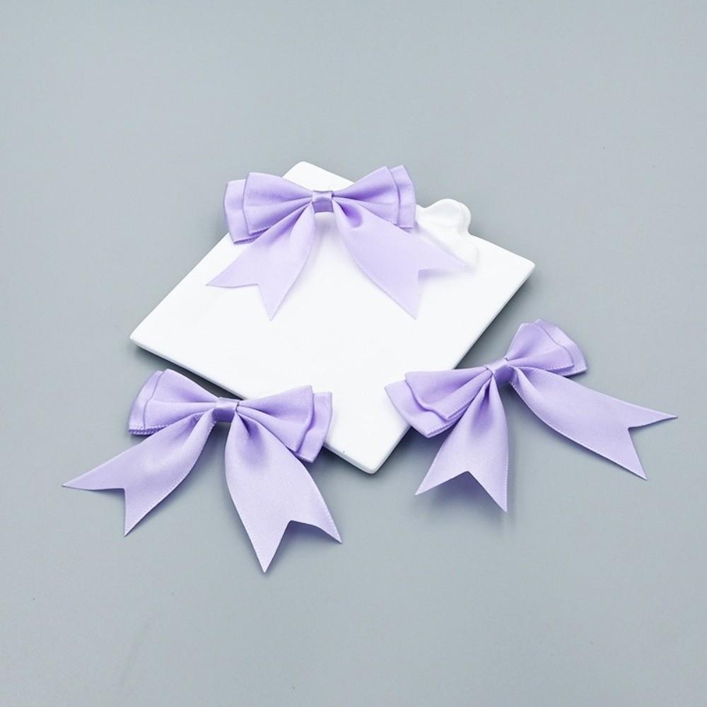 10Pcs Handmade Double Layer Ribbon Bow Colorful Satin Ribbon Bow Patches Hairpin Accessories
