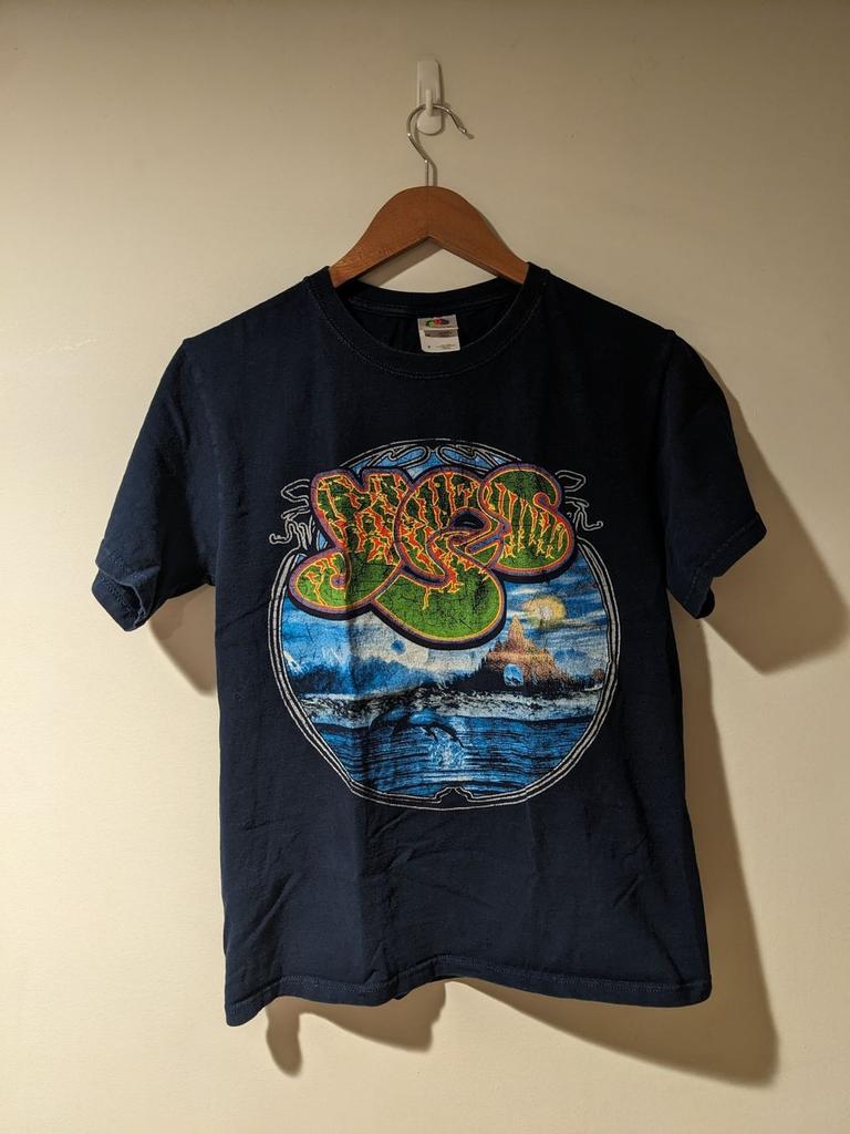 Yes Band Tour Blue Small Tshirt, Retro Style Black Unisex Tshirt Reprint
