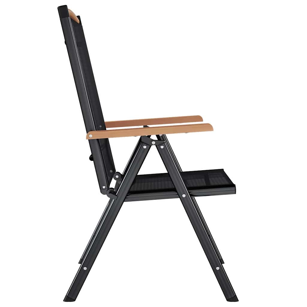 vidaXL Klappstühle, 4 Stück, Aluminium und Textilene, Schwarz