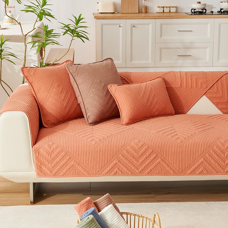 Цельнохлопковая диванная подушка Four Seasons Универсальная нескользящая подушка из чистого хлопка Чехол для дивана Универсальный универсальный чехол для стирки Полотенце