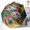 1pc Giraffe Family Automatic Open/Close Umbrella 8-Rib Strong Frame, Portable Travel Umbrella for Women & Men, Birthday Gift Parties 052