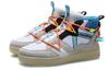 Li Ning CF Hunter Скользкие Устойчивые к истиранию Высокие Кеды для скейтбординга Женские Бело-оранжевые AGCQ158-4
