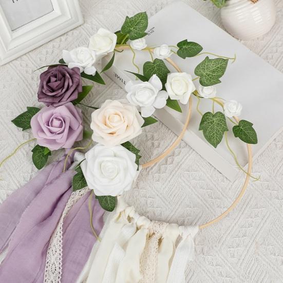 Искусственный венок ручной работы, тонкая работа, праздничные настенные украшения для вечеринки, венки