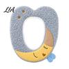 Adhesive Toilet Seat Protectors Plush Cartoon Mat, Soft Thickened Washable Bathroom Pad Portable Handles with Handle, Warm Skin-Friendly Cushion