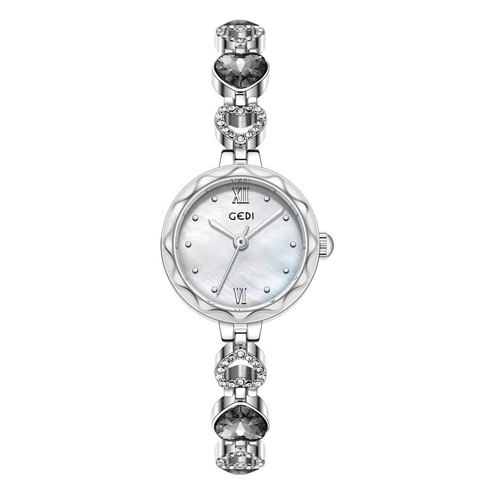 Женские кварцевые часы GEDI Винтажный браслет с бриллиантами Стразы Винтажные Стильные часы для повседневной работы и поездок на работу Подарок