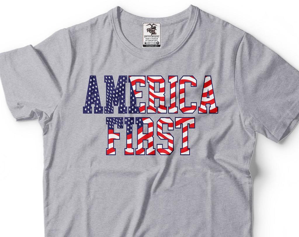 America First T-Shirt: USA Patriotic 4th of July Tee