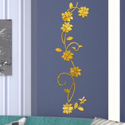 3D DIY акриловый зеркальный эффект цветок виноградная лоза настенные наклейки настенная наклейка домашний декор