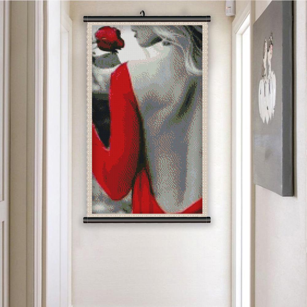 5D DIY Рамка Алмазная картина Сексуальная женщина Вышивка Красная роза Полный квадратный мозаичный цветок Картина из горного хрусталя Домашний декор