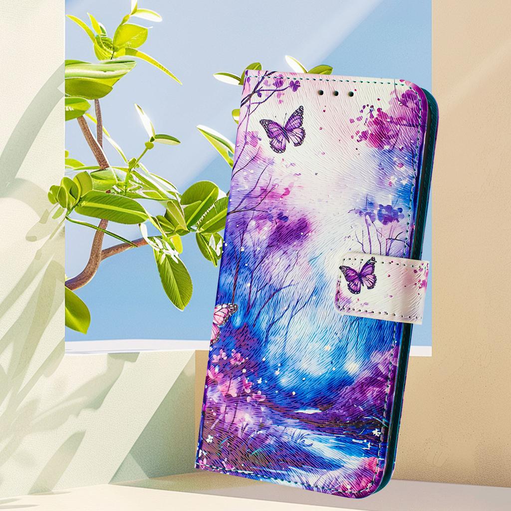 Dream Butterfly Forest Luxury Painted Leather Case Wallet Book Style Cover for Oppo A72/A52/A92 4G,A36 4G,Reno 8/9,Realme 8/9/10/11/12...