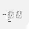 Real 925 Silver Double-layer Zircon Round Hoop Earrings For Women Trendy Fine Jewelry Niche Advanced Accessories