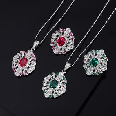 Новый комплект ювелирных изделий из ожерелья и подвески из искусственного камня Параиба с зеленым нано-драгоценным камнем