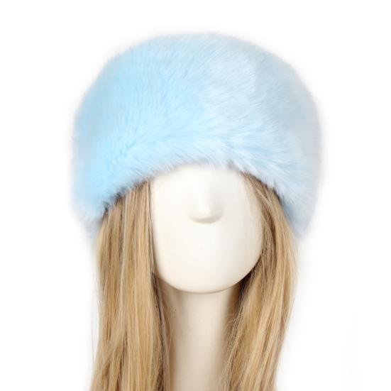 Женская повязка на голову, цветная универсальная утолщенная тюрбан из искусственного меха, широкая шапка для катания на лыжах