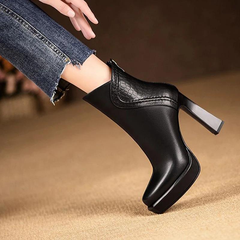 Женские ботильоны на высоком каблуке с острым носком, зимняя мода, туфли челси, женские трендовые зимние ботинки 2024 года, туфли-лодочки, сексуальные женские туфли Zapatos