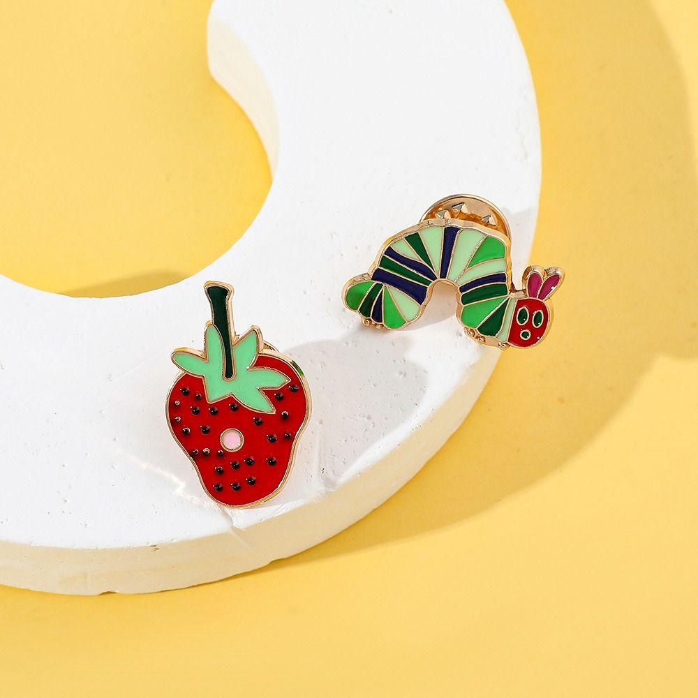 Take a Bite Hungry Caterpillar Enamel Brooches Zinc Zinc Alloy Lapel Pins Metal Badge Friends