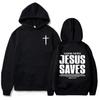 Jesus Saves John Hoodies Christian Bible Verse Sweatshirts Men Women Clothes Winter Comfortable Pocket Pullovers Graphic