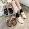 Autumn and Winter Fashion Women Casual Half Slippers Lazy Shoes Plus Velvet Warm Slippers Home Casual Shoes