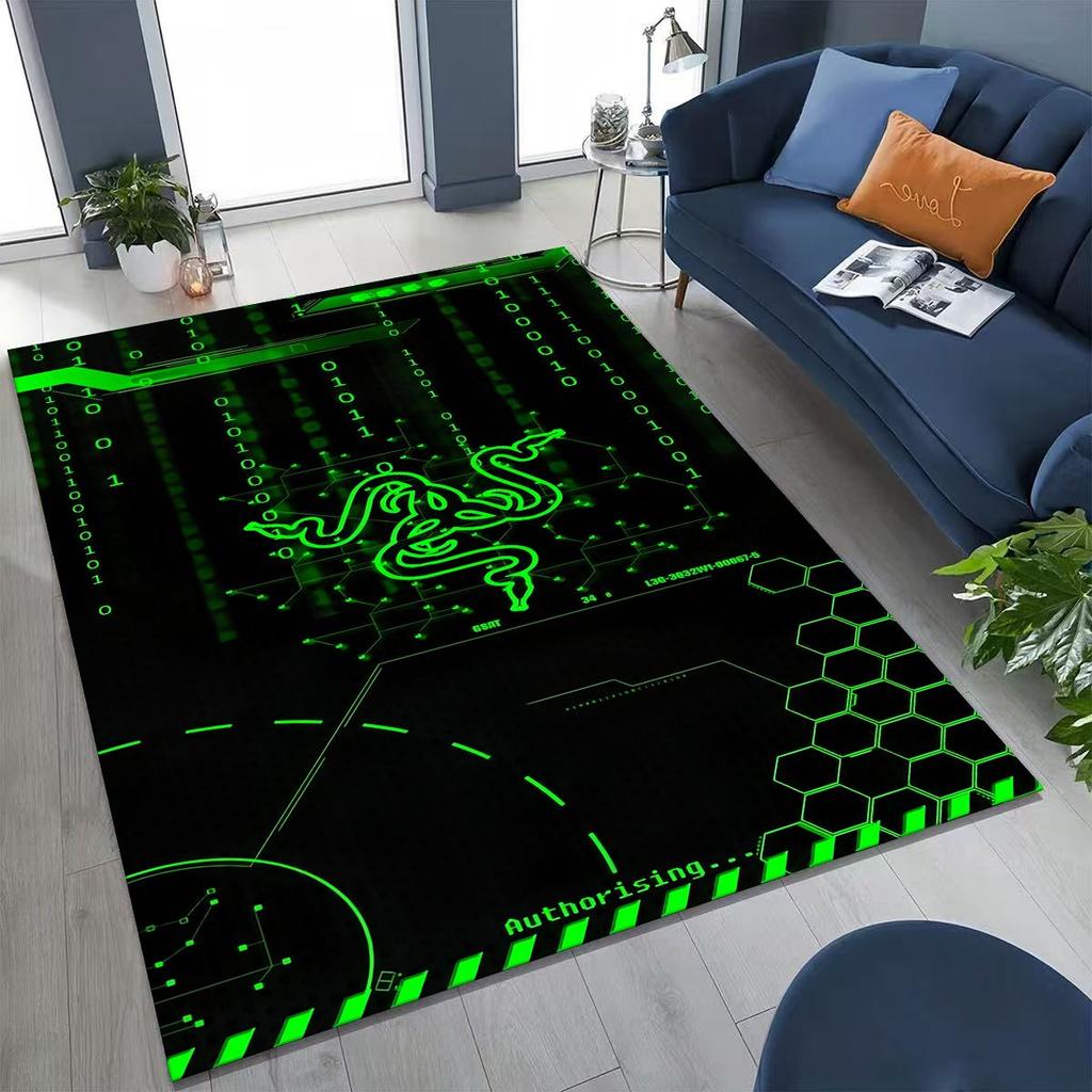 Модный ковер с логотипом Razer в стиле мото-арт для спальни, гостиной, дивана, домашний придверный коврик, большой детский нескользящий напольный коврик