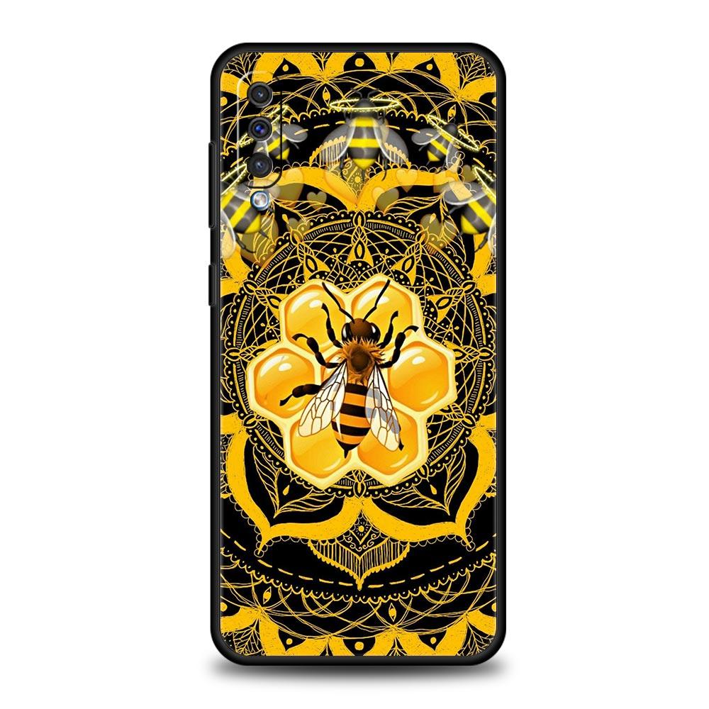 Honeybee Flower Pattern Phone Case for Samsung Galaxy A56 A36 A26 A16 A34 A24 A42 A22 A20 A12 A40 A30 A10 Soft TPU Cover Shell