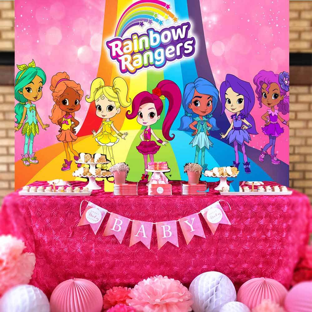 147. Rainbow Rang Party Decorations Birthday Decoration Backdrop Banner Vinyl 7x5ft