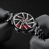 SVJ Brand Wheel Hub Watch Men 360° Rotating Three-dimensional Hollowed Out Car Modification Table Conceptual Luminous Watch