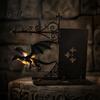 Dragon Statue for Desk Magical Flying Bookshelf Lamp, Warm Hanging Night Light, Fantasy Room Decor Reading Nook Decor, Unique Gift Lovers Book Readers