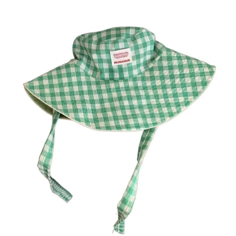 Шляпа рыбака на шнуровке, клетчатая шляпа для защиты от солнца, высококачественная шляпа от солнца, лето