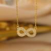 Women's Infinity Love 8-Character Diamond Titanium Necklace: Luxury, Versatile, Trendy Clavicle Chain for Stacking.