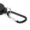 Black Retractable Key Chain Reel Steel Cord Recoil Belt Key Ring Badge Holder