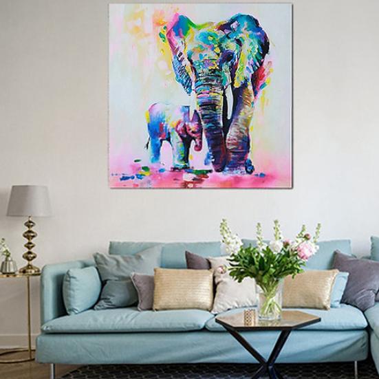 Многоцветный слон картина холст картины бескаркасные картины декор гостиной