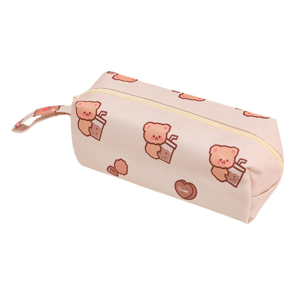 Мультяшный холщовый пенал, портативный органайзер для ручек, сумка на молнии, дорожная косметичка для студенток и девушек