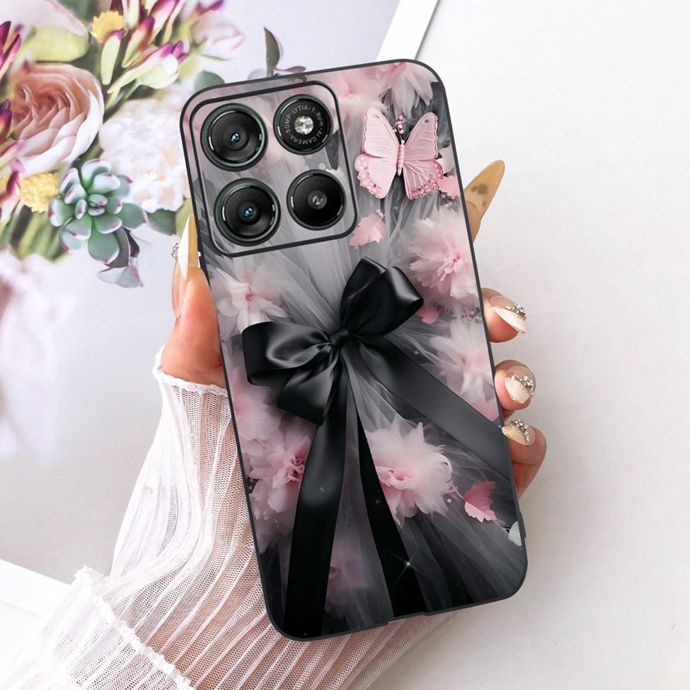Black Case For Motorola Moto G77 Cover XT2621-4 Fashion Butterfly Cute Luxury Painted Silicone Casing For Moto G77 Motorola G77