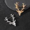 Винтажная брошь-булавка в виде головы лося/оленя - элегантный унисекс аксессуар для костюмов, идеально подходит в качестве рождественского подарка.