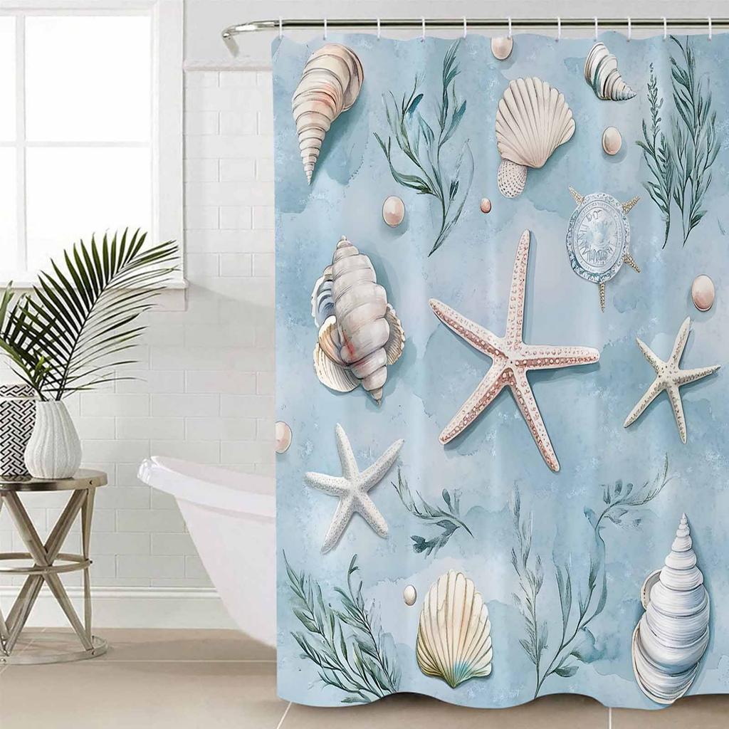 Синяя морская звезда Занавеска для душа для ванной Художественная красочная Коврик для ванной Декорация для домашнего декора