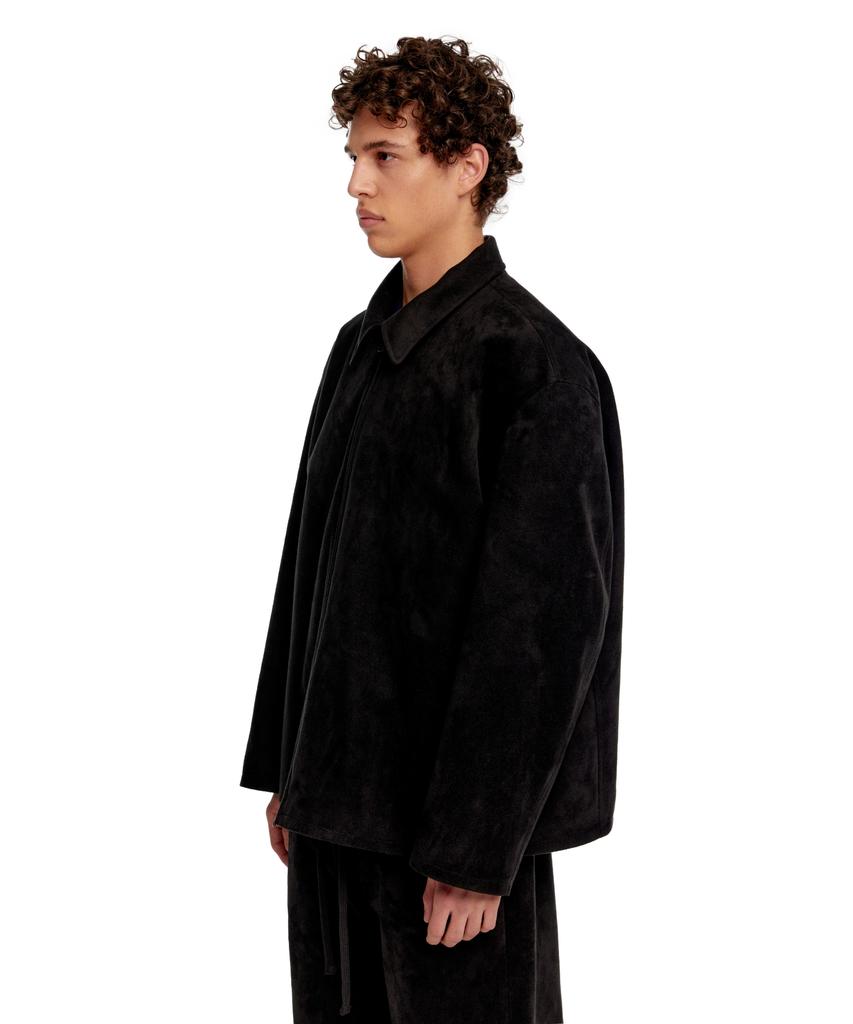 Era Men Suede Effect Oversized Jacket - Black